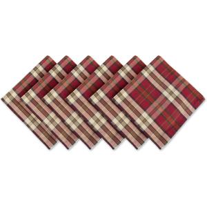 imageDII Holiday Collection Christmas Plaid Tabletop Napkin Set Campfire20 x 20 Set of 6