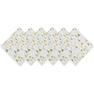 imageDII Holiday Kitchen and Table Dcor Christmas Cloth Square Napkin Set Dark Green Plaid 6 CountGreen Holiday Trees