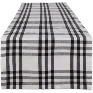 imageDII Home Sweet Farmhouse Plaid Tabletop Collection Placemat Set 13x19 French Stripe StoneBlack Plaid