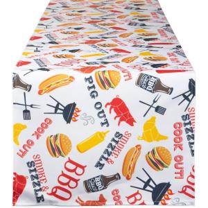 imageDII Outdoor Tabletop Collection Stain Resistant ampamp Waterproof Placemat Set Barbeque14 x 72