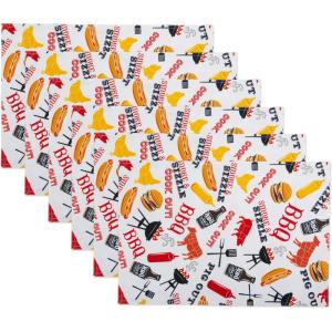 imageDII Outdoor Tabletop Collection Stain Resistant ampamp Waterproof Placemat Set BarbequePlacemat Set
