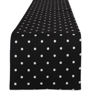 imageDII Polka Dot Kitchen Collection Placemats 13x19 Metallic WhiteSilver Reversible 4 PieceBlackWhite Reversible