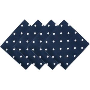imageDII Polka Dot Kitchen Collection Placemats 13x19 Metallic WhiteSilver Reversible 4 PieceNavyWhite