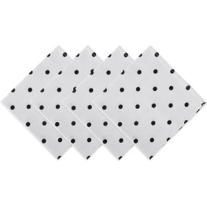 imageDII Polka Dot Kitchen Collection Placemats 13x19 Metallic WhiteSilver Reversible 4 PieceWhiteBlack