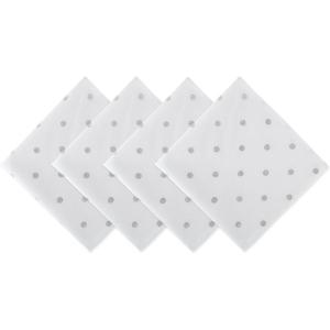 imageDII Polka Dot Kitchen Collection Placemats 13x19 Metallic WhiteSilver Reversible 4 PieceWhiteMetallic Silver
