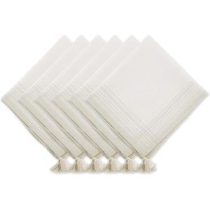 imageDII Seashore Collection Beach House Dcor Napkin Set 20x20 Natural Tassel 6 PieceNatural Tassel