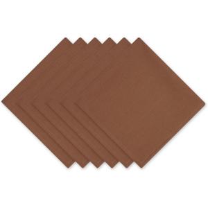 imageDII Solid Napkin Set Collection 20x20 Artichoke 6 PieceLeather Brown