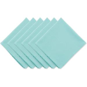 imageDII Solid Pastel Napkin Set Cotton Machine Washable 20x20 Inch Sky Blue 6 CountLight Aqua