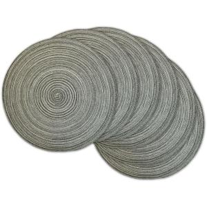 imageDII Tabletop Collection Variegated Round Placemat Round 15quot Diameter Blue 6 PieceBlack
