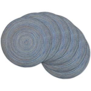 imageDII Tabletop Collection Variegated Round Placemat Round 15quot Diameter Blue 6 PieceBlue