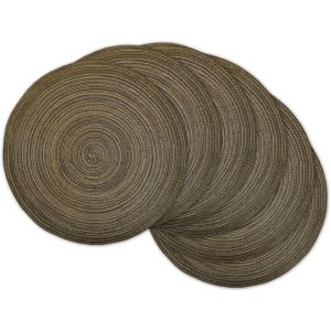imageDII Tabletop Collection Variegated Round Placemat Round 15quot Diameter Blue 6 PieceBrown