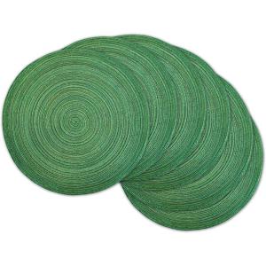 imageDII Tabletop Collection Variegated Round Placemat Round 15quot Diameter Blue 6 PieceSparkle Green