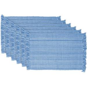imageDII Variegated Tabletop Collection Placemat Set3x19 Tango Red 6 PieceLight Blue