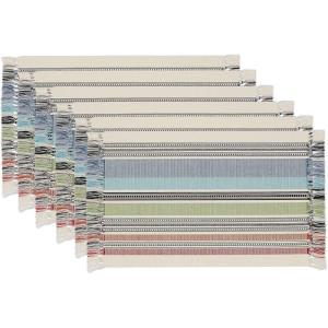 imageDII Variegated Tabletop Collection Placemat Set3x19 Tango Red 6 PieceMediterranean