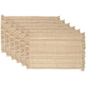 imageDII Variegated Tabletop Collection Placemat Set3x19 Tango Red 6 PieceTaupe