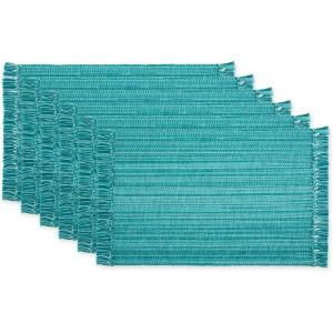imageDII Variegated Tabletop Collection Placemat Set3x19 Tango Red 6 PieceTeal