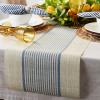 imageDII Black Farmhouse Stripe PVC Woven PlacematFrench Blue Middle Stripe