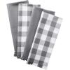 imageDII Cotton Checker Fringed Dish Towels 18 x 28quot Set of 4 Absorbent Heavyweight Woven Kitchen Towels for Drying and Cleaning DishesGrayGray