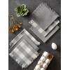 imageDII Cotton Checker Fringed Dish Towels 18 x 28quot Set of 4 Absorbent Heavyweight Woven Kitchen Towels for Drying and Cleaning DishesGrayGray