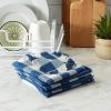 imageDII Cotton Checker Fringed Dish Towels 18 x 28quot Set of 4 Absorbent Heavyweight Woven Kitchen Towels for Drying and Cleaning DishesGrayNavy