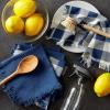 imageDII Cotton Checker Fringed Dish Towels 18 x 28quot Set of 4 Absorbent Heavyweight Woven Kitchen Towels for Drying and Cleaning DishesGrayNavy