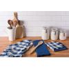 imageDII Cotton Checker Fringed Dish Towels 18 x 28quot Set of 4 Absorbent Heavyweight Woven Kitchen Towels for Drying and Cleaning DishesGrayNavy