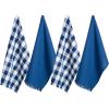 imageDII Cotton Checker Fringed Dish Towels 18 x 28quot Set of 4 Absorbent Heavyweight Woven Kitchen Towels for Drying and Cleaning DishesGrayNavy