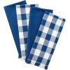 imageDII Cotton Checker Fringed Dish Towels 18 x 28quot Set of 4 Absorbent Heavyweight Woven Kitchen Towels for Drying and Cleaning DishesGrayNavy