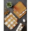 imageDII Cotton Checker Fringed Dish Towels 18 x 28quot Set of 4 Absorbent Heavyweight Woven Kitchen Towels for Drying and Cleaning DishesGrayPumpkin Spice