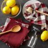 imageDII Cotton Checker Fringed Dish Towels 18 x 28quot Set of 4 Absorbent Heavyweight Woven Kitchen Towels for Drying and Cleaning DishesGrayWine