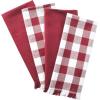 imageDII Cotton Checker Fringed Dish Towels 18 x 28quot Set of 4 Absorbent Heavyweight Woven Kitchen Towels for Drying and Cleaning DishesGrayWine
