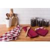 imageDII Cotton Checker Fringed Dish Towels 18 x 28quot Set of 4 Absorbent Heavyweight Woven Kitchen Towels for Drying and Cleaning DishesGrayWine