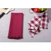imageDII Cotton Checker Fringed Dish Towels 18 x 28quot Set of 4 Absorbent Heavyweight Woven Kitchen Towels for Drying and Cleaning DishesGrayWine
