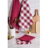imageDII Cotton Checker Fringed Dish Towels 18 x 28quot Set of 4 Absorbent Heavyweight Woven Kitchen Towels for Drying and Cleaning DishesGrayWine