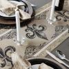 imageDII Cotton French Jacquard Dish Towels Set of 3 Decorative Tea Towels for Everyday Kitchen Cooking and BakingFrench MacaroonsFleur De Lis Stripe
