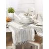 imageDII Everyday Collection Fringed Stripe Tabletop Placemat Set 13x20 TealBlack