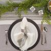 imageDII Everyday Collection Fringed Stripe Tabletop Placemat Set 13x20 TealBlack