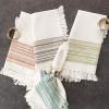 imageDII Everyday Collection Fringed Stripe Tabletop Placemat Set 13x20 TealBlack