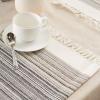 imageDII Everyday Collection Fringed Stripe Tabletop Placemat Set 13x20 TealBlack