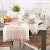 imageDII Everyday Collection Fringed Stripe Tabletop Placemat Set 13x20 TealPimento
