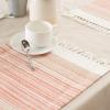imageDII Everyday Collection Fringed Stripe Tabletop Placemat Set 13x20 TealPimento