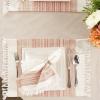 imageDII Everyday Collection Fringed Stripe Tabletop Placemat Set 13x20 TealPimento