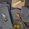 imageDII French Check Kitchen Collection Decorative Oversized Cotton Dishtowels Assorted Set Black 6 PieceBlack