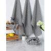 imageDII French Check Kitchen Collection Decorative Oversized Cotton Dishtowels Assorted Set Black 6 PieceBlack