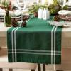 imageDII French Stripe Dining Table Collection Farmhouse Style Table Runner 14x72 Inches Gray ChambrayBalsam Green