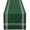 imageDII French Stripe Dining Table Collection Farmhouse Style Table Runner 14x72 Inches Gray ChambrayBalsam Green