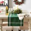 imageDII French Stripe Dining Table Collection Farmhouse Style Table Runner 14x72 Inches Gray ChambrayBalsam Green