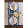 imageDII French Stripe Dining Table Collection Farmhouse Style Table Runner 14x72 Inches Gray ChambrayBlue Chambray