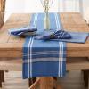 imageDII French Stripe Dining Table Collection Farmhouse Style Table Runner 14x72 Inches Gray ChambrayBlue Chambray