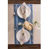 imageDII French Stripe Dining Table Collection Farmhouse Style Table Runner 14x72 Inches Gray ChambrayBlue Chambray